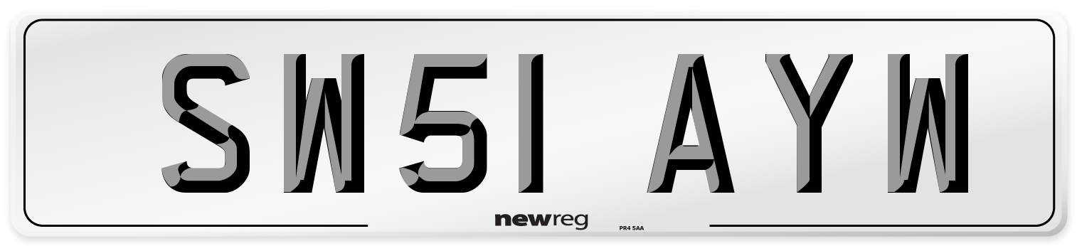 SW51 AYW Number Plate from New Reg